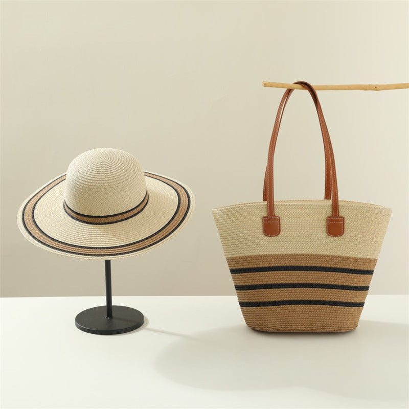 Beach Sun Hat Large Capacity Shoulder Bag Hat Suit