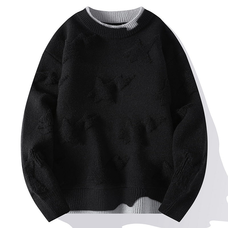 Autumn And Winter Round Neck Sweater Knitwear Men's Clothing Plus Size