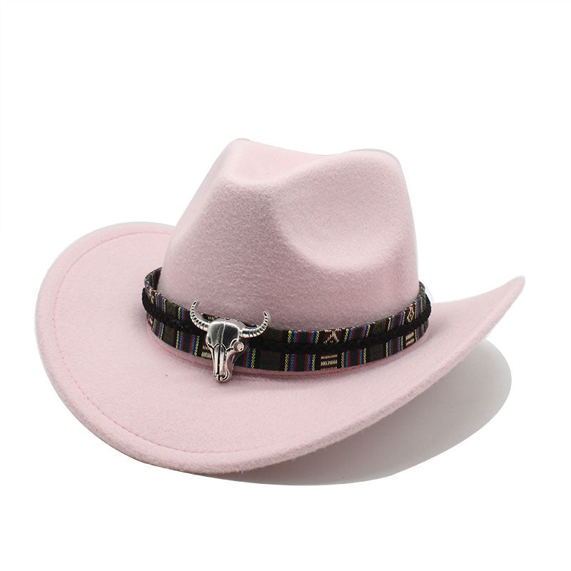 Western Cowboy Hat Woolen Jazz Male Ladies' National Style