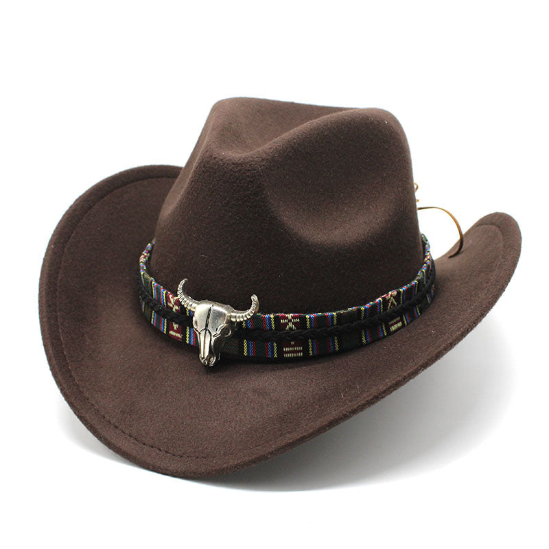 Western Cowboy Hat Woolen Jazz Male Ladies' National Style