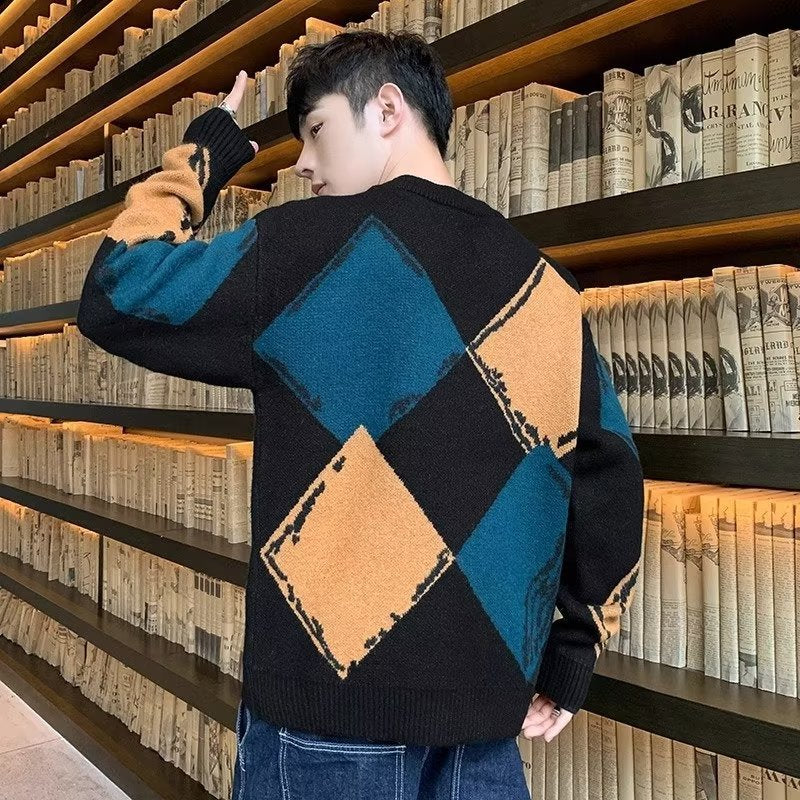 Casual Autumn And Winter Thickened Sweater Men's Round Neck Lazy Trendy Bottoming Shirt