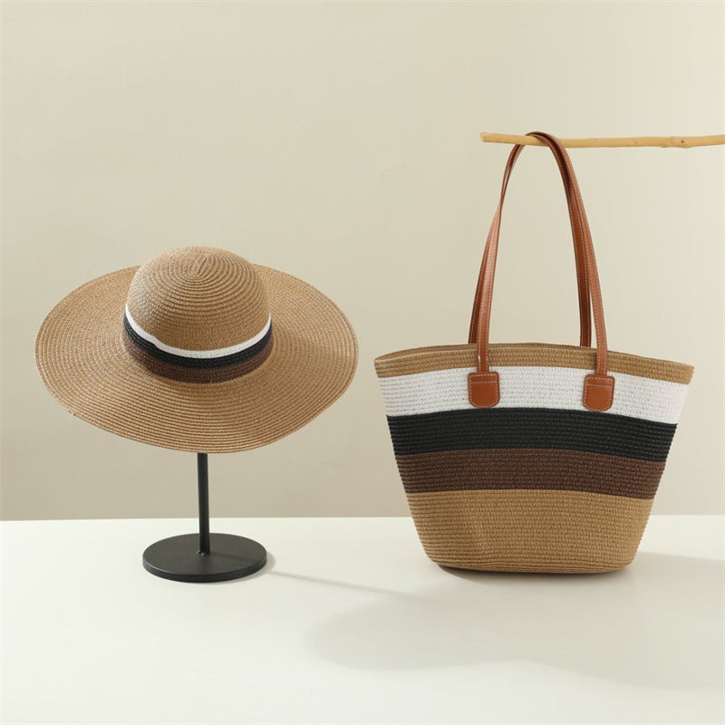 Beach Sun Hat Large Capacity Shoulder Bag Hat Suit