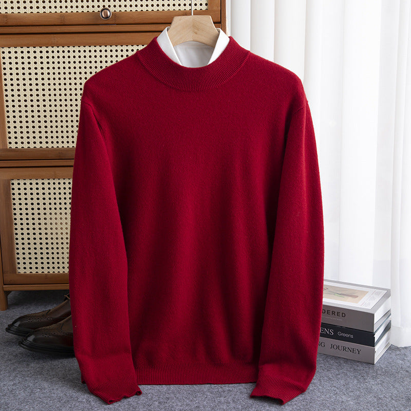 Half-collar Wool Sweater Male
