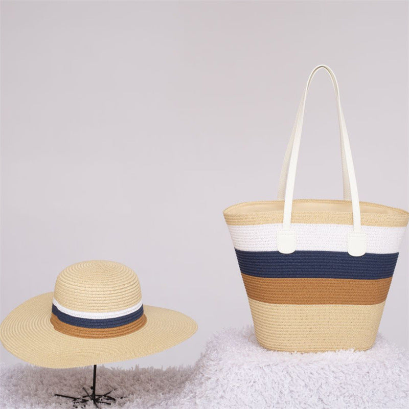 Beach Sun Hat Large Capacity Shoulder Bag Hat Suit