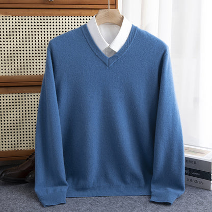 Half-collar Wool Sweater Male