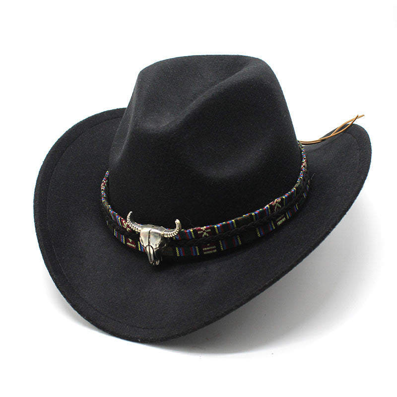 Western Cowboy Hat Woolen Jazz Male Ladies' National Style