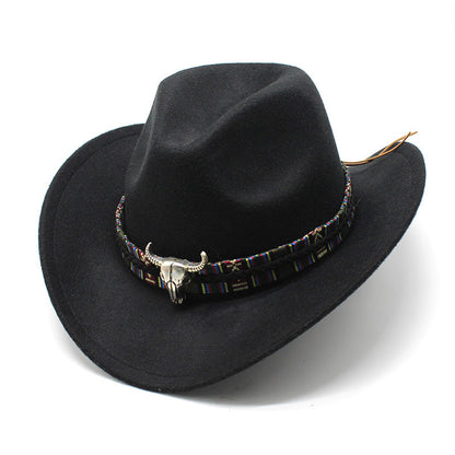 Western Cowboy Hat Woolen Jazz Male Ladies' National Style
