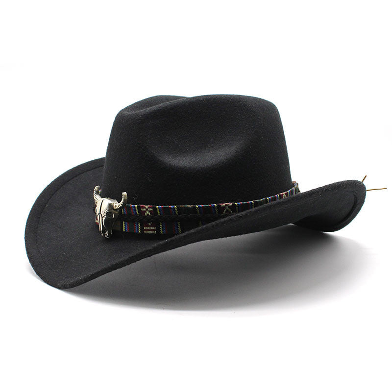 Western Cowboy Hat Woolen Jazz Male Ladies' National Style