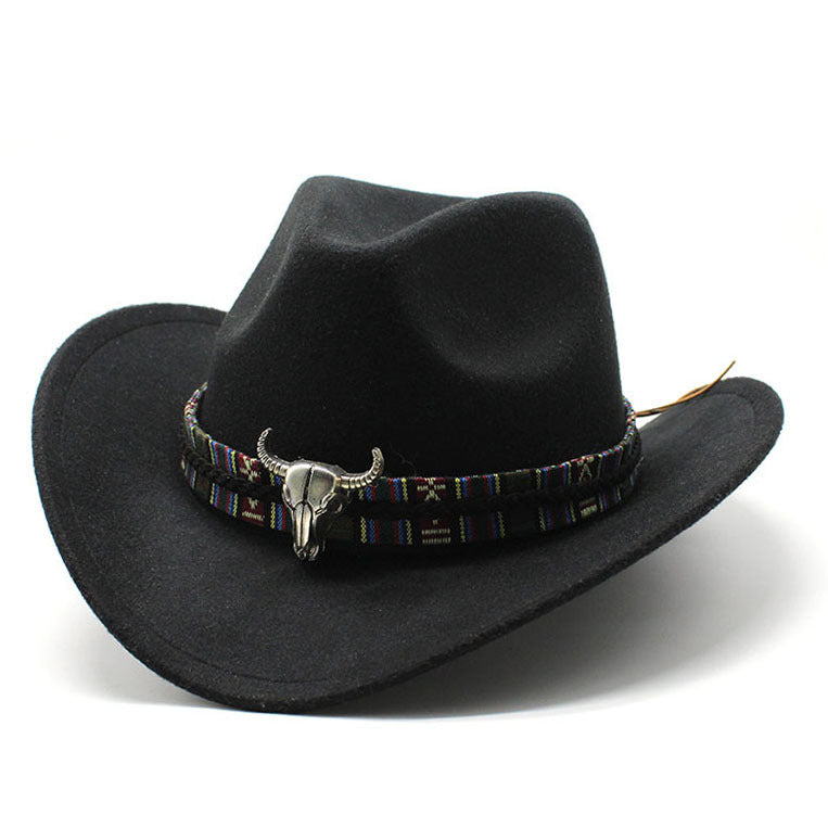 Western Cowboy Hat Woolen Jazz Male Ladies' National Style