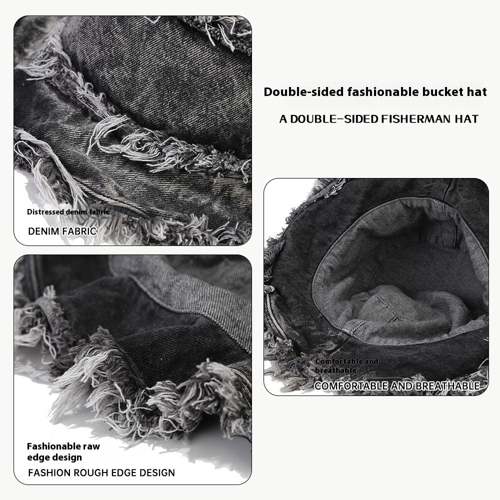 Washed Old Burr Double-sided Wear Bucket Hat