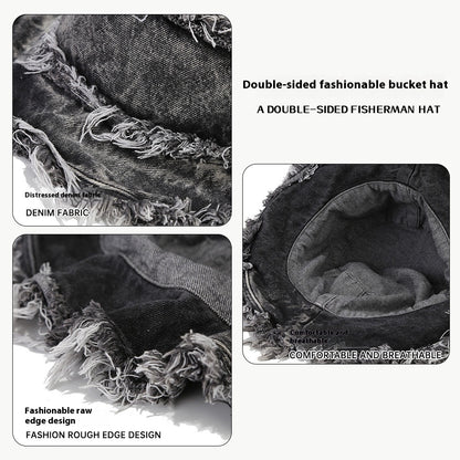 Washed Old Burr Double-sided Wear Bucket Hat